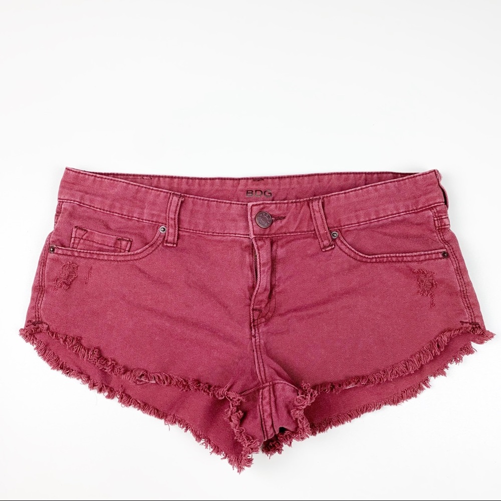 BDG Low-Rise Cut-Off Dolphin Shorts Frayed Hem
